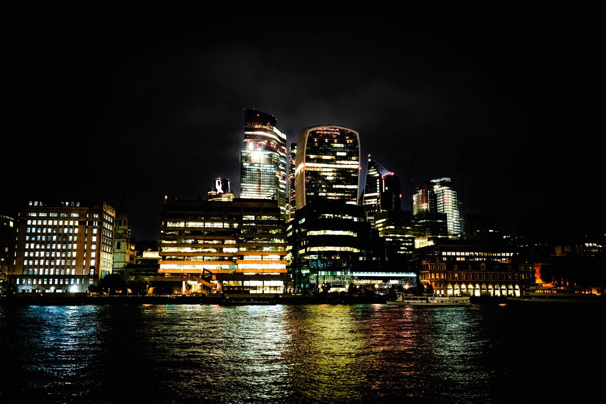 London waterfront at night